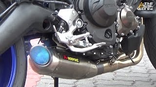 Yamaha MT09 Akrapovic Racing Line titanium full system exhaust [upl. by Boggs]