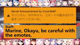 Hololive Girls Reaction To Marine amp Okayu Got Warned By Staff [upl. by April]