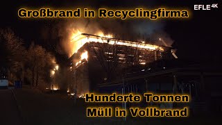 ALBA IN WAIBLINGEN BRENNT  Große Halle steht lichterloh in Flammen  Einsatzfahrten 30032022 [upl. by Yaral999]