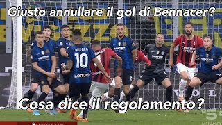 Moviola InterMilan il gol di Bennacer è da annullare Cosa dice il regolamento Lanalisi [upl. by Thorsten]