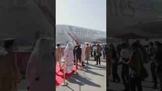 EMIRATES AIRLINE FIRST AIRBUS A350900 DUBAI AIRPORT aviation shorts shortsfeed youtubeshorts [upl. by Oninrutas]