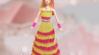 Kids DIY Craft Ideas  How to Make a Doll Dress from Crepe Paper  Fairy Doll Dress decoration [upl. by Kazim]