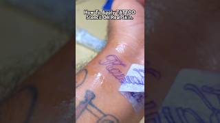 How to place tattoo stencil on real skin tattoo stencil placement realskin art tutorial ink [upl. by Kcaz184]