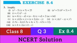 quotClass 8 Maths  Q 3 Ex 84  Chapter 8 algebraic expressions and identitiesquot [upl. by Liagibba]