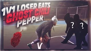 1 V 1 BASKETBALL LOSER EATS THE HOTTEST PEPPER PAINFUL [upl. by Anyahc]