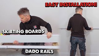 How To Fit Skirting Boards and Dado Rails With Glue [upl. by Ahsekal254]