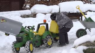 Педальный трактор rolly toys с прицепом для рассеивания песка John Deere [upl. by Akeme311]