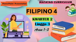 Filipino 4 Matatag Curriculum PowerPoint Presentation Quarter 2 Week 3 Day 15 [upl. by Jolda309]