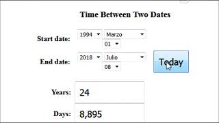 Contador de dias entre dos fechas años días horas [upl. by Onairda]