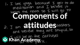 Components of attitudes  Behavior  MCAT  Khan Academy [upl. by Nikral408]