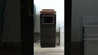 13 Gallon Black amp Rose Gold Square Stainless Steel Commercial Outdoor Trash Can with ashtray [upl. by Izawa485]