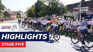 Tour of Britain 2023  Stage five highlights  Felixstowe to Felixstowe [upl. by Airan79]