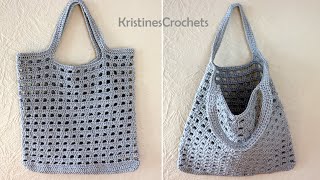 Easy Crochet Tote Market Bag Tutorial [upl. by Cordell597]