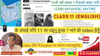 Class11Unit1 Education and Humanity  ExerciseRBClassesEnglish with RBSirEnglish grammar [upl. by Gavrah]