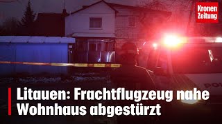 Litauen Frachtflugzeug nahe Wohnhaus abgestürzt  kronetv NEWS [upl. by Ollehcram]