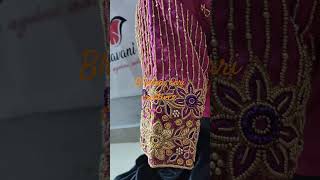 Heavy bridal blouse pink colour violet colour combination very pretty design shortvideo kundan re [upl. by Enyaht]