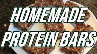 EASIEST HOMEMADE PROTEIN BARS ONLY 4 INGREDIENTS [upl. by Atilam]