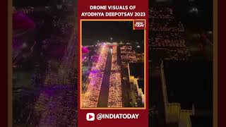 Watch Mesmerising Drone Visuals Of Deepotsav Celebrations From Ayodhya  Deepotsav 2023 [upl. by Constantia]