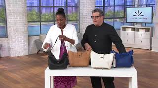 Isaac Mizrahi Live Bridgehampton Perforated Leather Hobo on QVC [upl. by Tongue486]