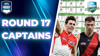 Round 17 Captains  AFL Fantasy 2024 [upl. by Onahpets]