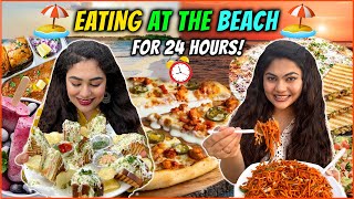 WE ONLY ATE AT A BEACH FOR 24 HOURS FOOD CHALLENGE  Eating Mumbai Street Food at Girgaon Chowpatty [upl. by Gnort]