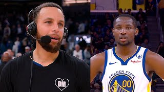 Steph Praises JK for Tying a Franchise Record with an 1111 100 FG Postgame Interview [upl. by Hpeosj230]