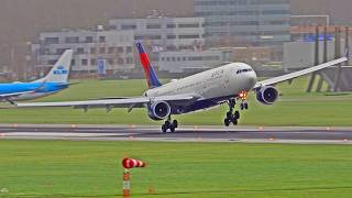 SPECTACULAR HEAVY CROSSWIND STORM LANDINGS Winds up to 100kmh Amsterdam Schiphol Airport [upl. by Oitaroh]