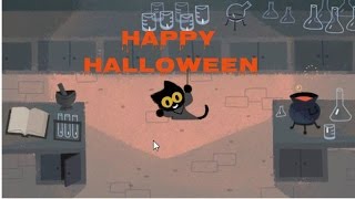 Halloween Cat Game  Google Homepage Google Doodle [upl. by Bidle]