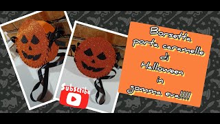 DIYPorta dolcetti di Halloween fai da te last minuteborsa Halloween in gomma eva semplice e veloce [upl. by Ahsitam]