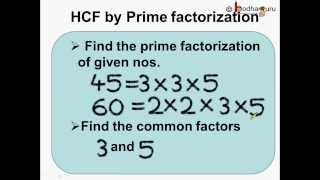 Math  How to find HCF By Prime Factorization  English [upl. by Ainehs]