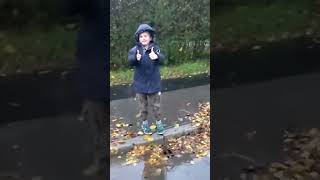 S0072 Unclogging a storm drain with my son after heavy rain in Germany [upl. by Auqeenwahs]