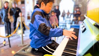 Chopin “FantaisieImpromptu “ on the Streets 11YearOld’s Heartfelt Interpretation [upl. by Kurman]