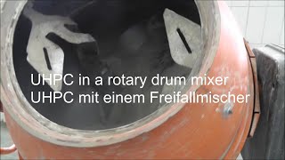 UHPC in a rotary drum mixer  UHPC mit einem Freifallmischer [upl. by Josi]