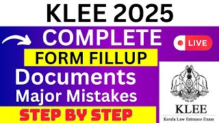 KLEE 2025 Application Form  KLEE Registration 2025 How To Fill KLEE 2025 Application Form [upl. by Cirri387]