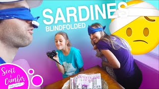 🤕😀SARDINES BLINDFOLDEDDANGEROUS HIDE AND SEEK☠  Scott and Camber [upl. by Ytsihc771]