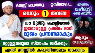 വെറും 1 തവണ ഈ ദുആ ചൊല്ലിയാൽ ഇപ്പോഴുള്ള പ്രശ്നം മാറി നിങ്ങളുടെ മുഖം പ്രസന്നമാകും Hafiz Mujeeb Faizani [upl. by Matejka]