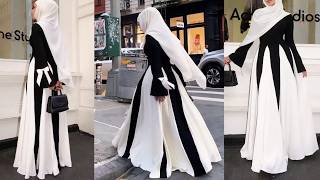 Trendy hijab abaya dress cutting and stitchingniqab cuttingumbrella abaya designspleated abaya [upl. by Batsheva]