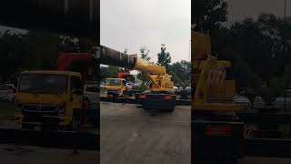 Crane grease 8 ton crane 7section boom full reach 30 meters 150 horsepower 700 steel tire [upl. by Kerin116]