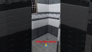 Bhatroom wall 🧱 tile fitting 😜amezingtrickwala sort reels tiles [upl. by Norrej]