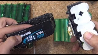 DIY Salvage high discharge 18650 cells from Makita tool battery for free [upl. by Orimisac484]