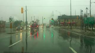 4K Orangeville to Brampton Driving in Winter Rain Canada [upl. by Nesral]