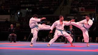 TURKEY Male Team Kata  Bunkai Kata Unsu  Bronze medal fight 2014 World Karate Championships [upl. by Hilton]