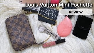 Louis Vuitton Mini Pochette  REVIEW  HOW MUCH DOES IT HOLD [upl. by Angi]