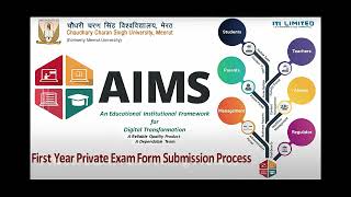 CCSU  Private Exam Form Filling Process 202223 on IUMS AIMS ERP [upl. by Ycrep890]