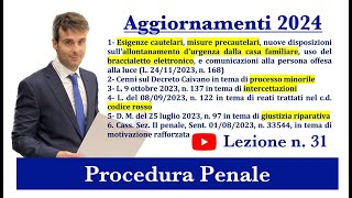 Procedura Penale Lezione n31 Aggiornamenti 2024 [upl. by Venn]