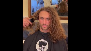 From long and curly to short men’s haircut  avenuemancom hairproducts menshaircut menslonghair [upl. by Ahsimat768]