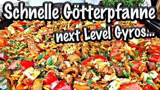 Griechische Götterpfanne schnell und einfach  Next Level Gyrospfanne  The BBQ BEAR [upl. by Naivatco373]