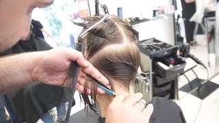 AMAZING HAIRCUT  SHORT UNDERCUT PIXIE BOB  BLONDE HAIR [upl. by Huggins]