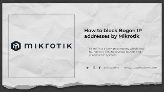 How to block Bogon ip addresses in Mikrotik [upl. by Lledra]