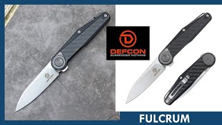 Defcon JK Series Button Lock Folding Knife Black Carbon Fiber Handle 14C28N Plain Edge Satin Finish [upl. by Teplitz582]